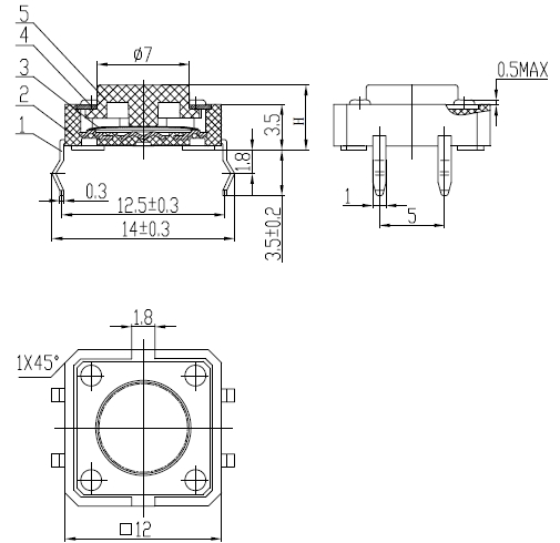 12*12輕觸開關(guān)